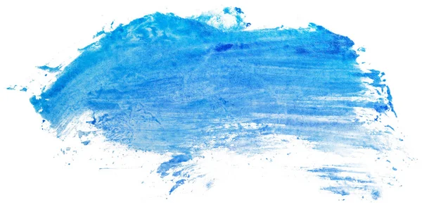 Mancha Aquarela Azul Fundo Branco Elemento Isolado — Fotografia de Stock