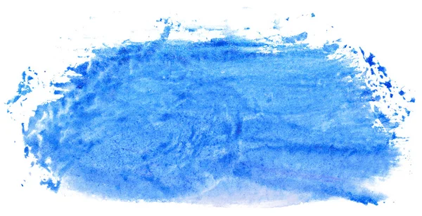 Mancha Aquarela Azul Fundo Branco Elemento Isolado — Fotografia de Stock