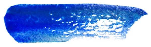 Aquarelle Rayure Coup Pinceau Bleu Brosse Sèche — Photo