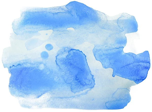 Macchia Acquerello Blu Sfondo Bianco Isolato — Foto Stock