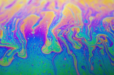 Yanardöner resimlerin soyut arkaplan dokusu. Sabun köpüğü