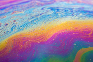 Yanardöner resimlerin soyut arkaplan dokusu. Sabun köpüğü