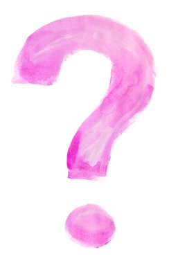 Suluboya soru işareti pembe renkler