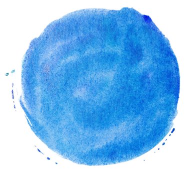 El çizimi suluboya daire mavi