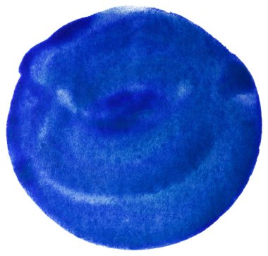 El çizimi suluboya daire mavi