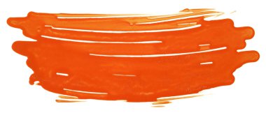 Beyaz bir zemin üzerinde damlayan boya dokusuyla turuncu lekeli akrilik arka plan