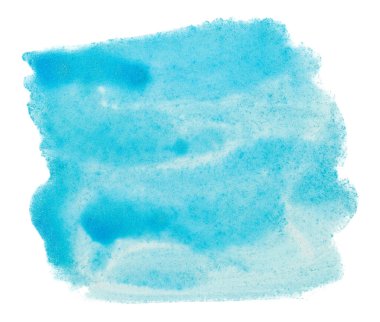 Açık mavi renkli suluboya arkaplan, damlayan boya dokusuyla izole edilmiş beyaz arkaplan