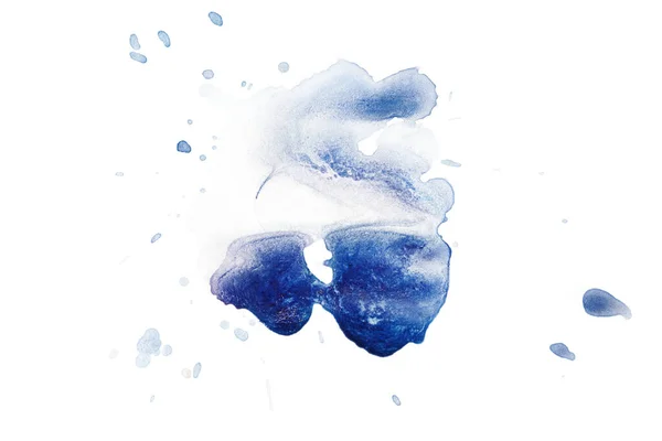 Mancha Aquarela Tinta Azul Mancha Respingo — Fotografia de Stock