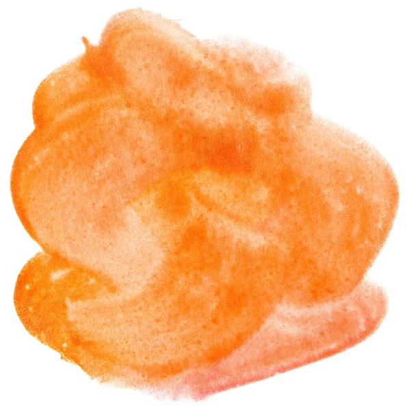 Aquarelvlek Achtergrond Oranje Met Textuur — Stockfoto