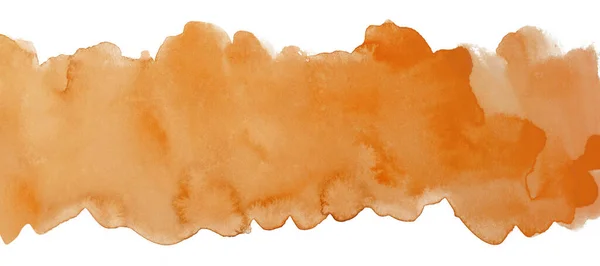Pasek Akwarela Tło Pomarańczowym Brązowym Przelewem Element Projektowania — Zdjęcie stockowe