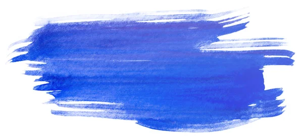 Suluboya Leke Dokusu Mavi Kuru Fırça Darbeleri Kağıt Üzerinde Izole — Stok fotoğraf