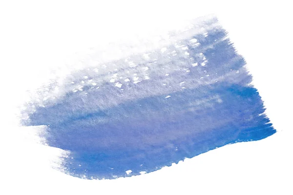 Acquerello Macchia Texture Blu Pennellate Asciutte Isolato Carta — Foto Stock