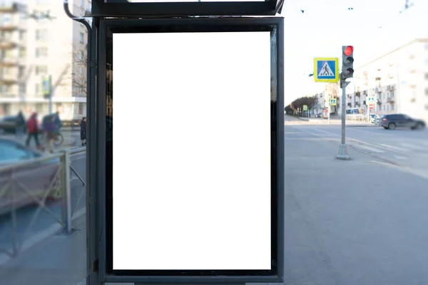 Cartellone Pubblicitario Alla Fermata Dell Autobus — Foto Stock