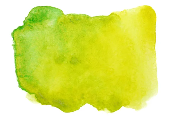 Zielony Plama Akwarela Tło Białym Tle Izolowane Tekstury Farby Kapanie — Zdjęcie stockowe