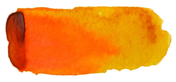 Pomarańczowy Plama Żółty Akwarela Tło Białym Tle Izolowane Tekstury Kapanie — Zdjęcie stockowe