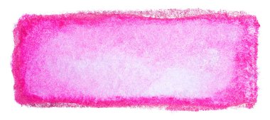 dikdörtgen suluboya, doymuş kenarları ve parlak bir ortası olan kırmızı leke. beyaz arkaplan izole şablonu