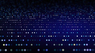 Çizgilere katlanan noktalı soyut arkaplan. 3B görüntüleme.