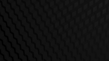 Siyah koyu kübik soyut arkaplan, 3D yüzey oluşturma. Siyah küp karelerden oluşan bir duvar. 3d illüstrasyon