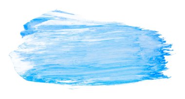 Fırça darbeleriyle boyanmış suluboya desenli mavi leke.