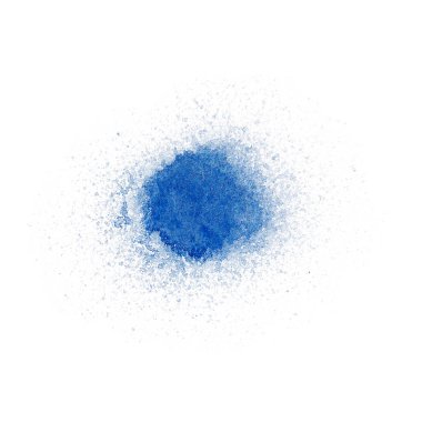 Beyaz üzerinde mavi yuvarlak suluboya leke. Küçük damlacıklarla
