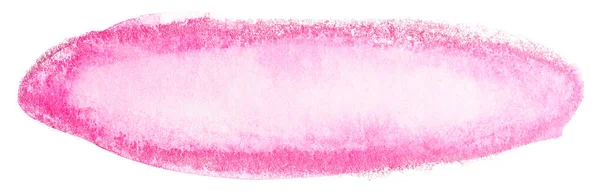 水彩画のピンク赤のオーバーフロー塗装色の 飽和エッジとテクスチャを内部に染色します 白い背景の隔離されたテンプレートに — ストック写真