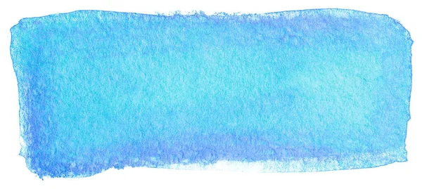 Kék Akvarell Festék Folt Absztrakt Masszív Téglalap Kézzel Rajzolt Formák — Stock Fotó