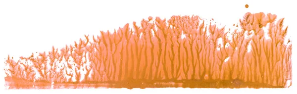 Pomarańczowa Plama Farby Akrylowej Białym Elemencie Tła Izolowane — Zdjęcie stockowe
