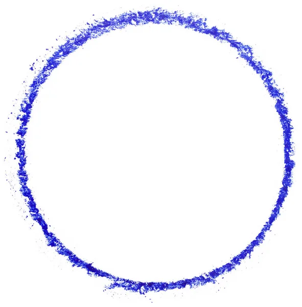 Cercle Bleu Dessiné Avec Crayon — Photo