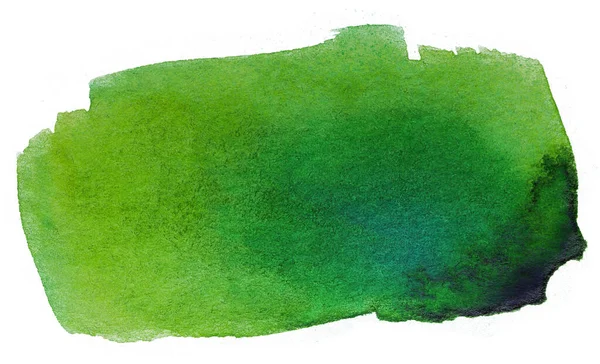 Teinte Aquarelle Verte Sur Blanc Élément Dessiné Main Photographie Texture — Photo