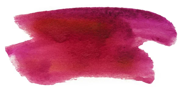 Beyaz Üzerinde Kırmızı Suluboya Leke Elle Çizilmiş Element Fırça Darbesi — Stok fotoğraf