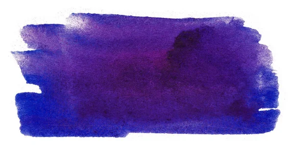 Blu Macchia Acquerello Viola Bianco Elemento Disegnato Mano Texture Fotografica — Foto Stock