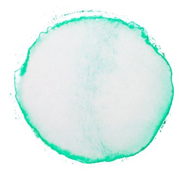 Tasarım için suluboya yeşil element. suluboya desenli daire