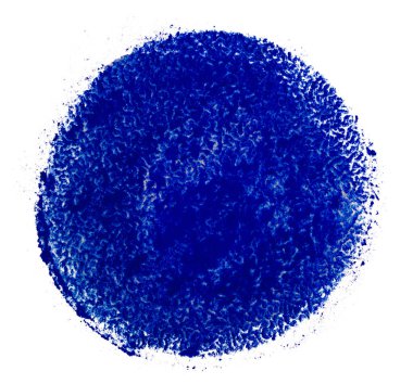 Renkli tebeşirle çizilmiş mavi daire. Dokularıyla. Beyaz arkaplanda pastel boya kalemleri