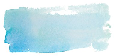 açık renkli suluboya arka planda beyaz zemin üzerinde kağıt dokusu olan mavi bir leke. Tasarım ögesi için freehand boya lekesi