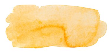 Beyaz arka planda kağıt desenli suluboya sarı leke. Tasarım ögesi için freehand boya lekesi