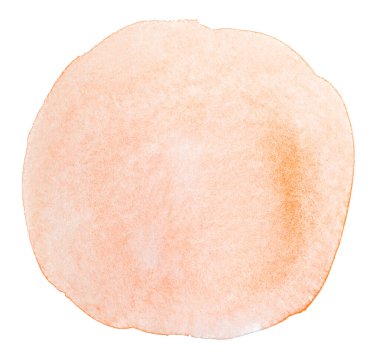 Beyaz arka planda kağıt desenli turuncu sarı suluboya leke. Tasarım ögesi için freehand boya lekesi