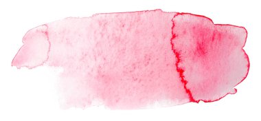 Beyaz arka planda kağıt desenli kırmızı suluboya lekesi. Tasarım ögesi için freehand boya lekesi