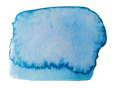 Beyaz arka planda kağıt desenli mavi suluboya arkaplan. Tasarım ögesi için freehand boya lekesi