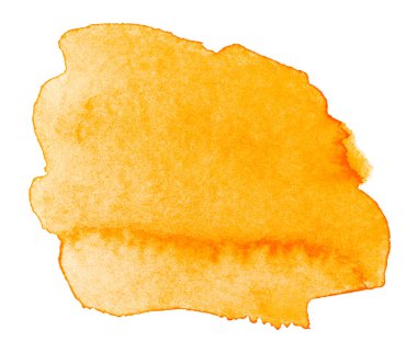 Beyaz arka planda kağıt desenli turuncu bir boya lekesi. Tasarım ögesi için freehand boya lekesi