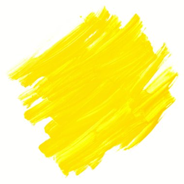 Sarı fırça darbesi beyaz arkaplanda izole edildi