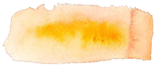 Akwarela Żółta Plama Białym Tle Izolowane Rysowane Pędzlem Papierze Wodą — Zdjęcie stockowe