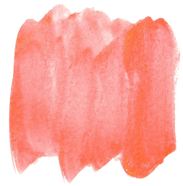 白い背景に赤く染まった水彩画 紙に水で筆で描いたものです 水彩絵具の乾燥要素 — ストック写真