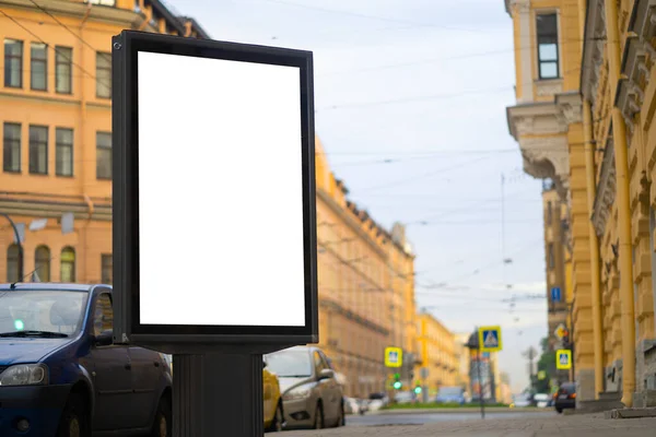 Advertising City Billboard Vertical Mockup Advertising — Stock Photo, Image