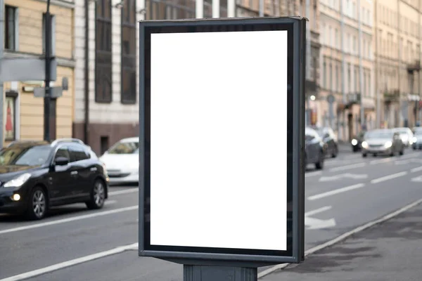 Publicidade Cidade Outdoor Vertical Mockup Para Publicidade — Fotografia de Stock