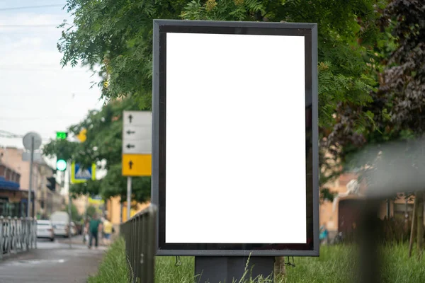 Reklameplakat Stadt Vertikal Mockup Für Werbung — Stockfoto