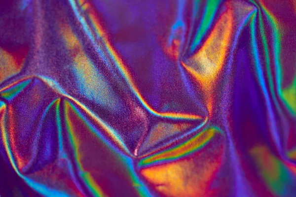 Holografische Iriserende Zeemeermin Folie Textuur Rood Paars Futuristische Neon Kleuren — Stockfoto