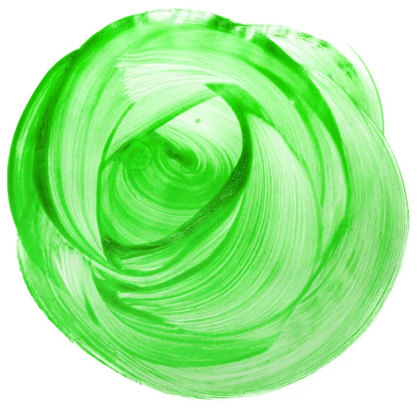 Spot Kerek Akvarell Zöld Elem Fehér Háttér — Stock Fotó