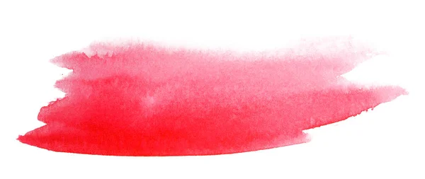 Красное Акварельное Пятно Текстурой Бумаги Белом Фоне Пятна Краски Руки — стоковое фото