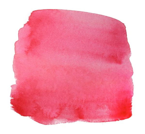 Aquarell Roter Fleck Hintergrund Mit Papierstruktur Auf Weißem Hintergrund Freihand — Stockfoto