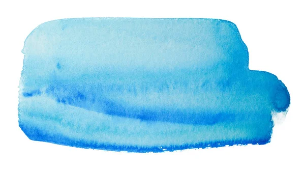 Hintergrund Aquarell Blauer Fleck Mit Papierstruktur Auf Weißem Hintergrund Freihand — Stockfoto